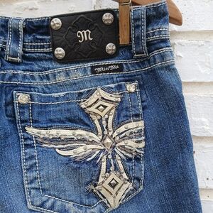Miss Me Angel Wing Straight Jeans Size 30